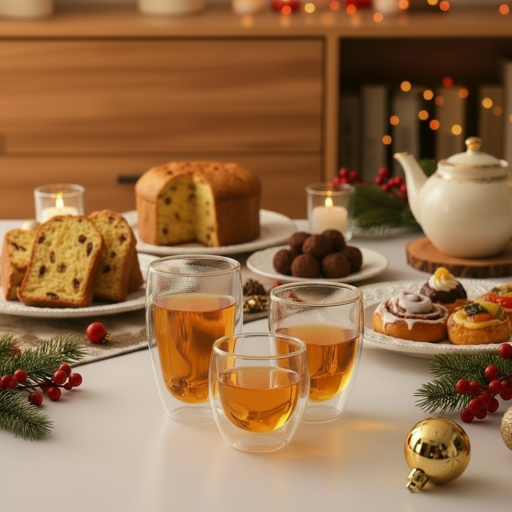 Tasses en verre double paroi - Lueur de Thé