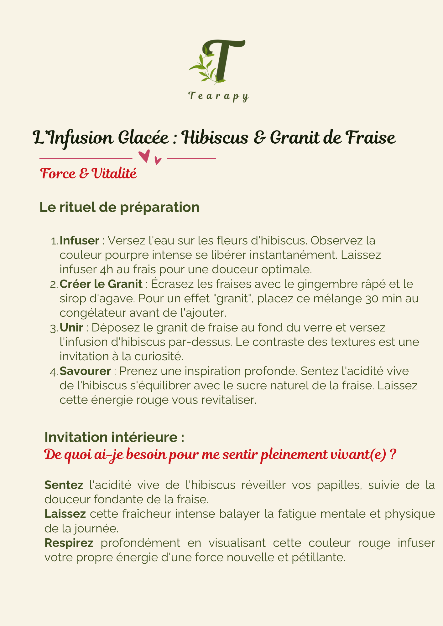 9 recettes glacées & rituels méditatifs - Printemps/Eté - Tearapy™