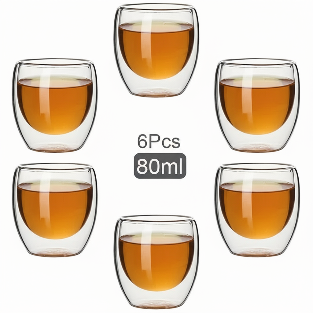 Tasses en verre double paroi - Lueur de Thé