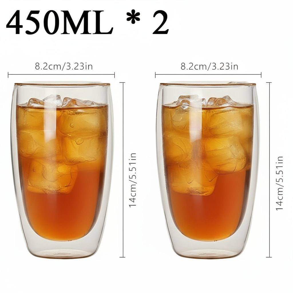 Tasses en verre double paroi - Lueur de Thé